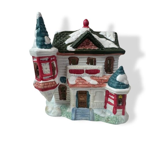 Woolworth 5Pc Porcelain House Night Light Set Snowy Village Christmas Vintage - Picture 3 of 16
